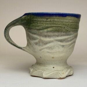 Artisan Ceramic Mug with Blue and Green Hues
